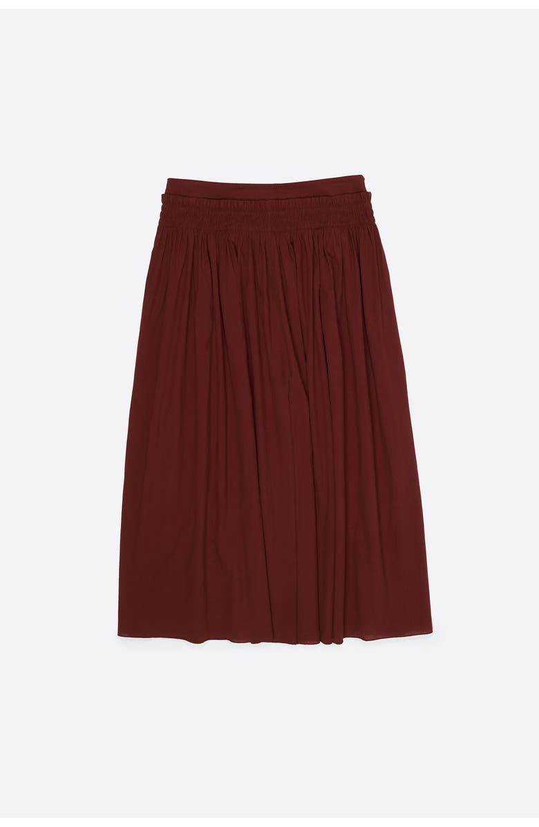 Bimba y Lola Flared Cotton Midi Skirt, Alternate, color, Brown