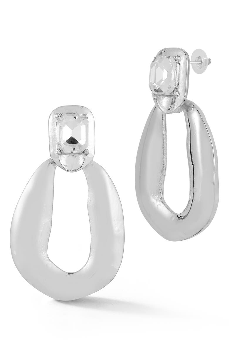 SPHERA MILANO Cubic Zirconia Drop Earrings, Main, color, Silver