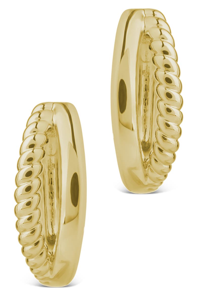 Judit Braided & Polished Micro Huggie Hoop Earrings, Alternate, color, GOLD