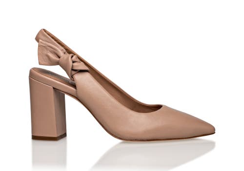 Joan Oloff Shoes Daphne Leather Slingback Pump In Brown