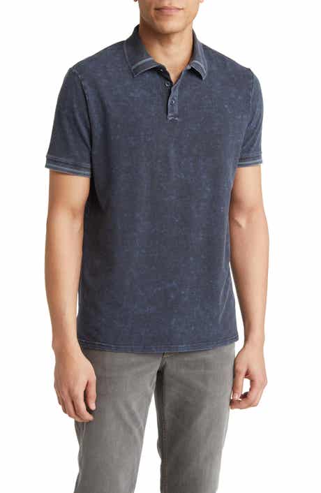 Stone Rose Tipped Acid Wash Performance Jersey Polo