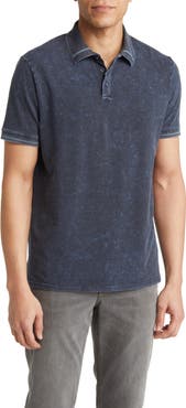 Stone Rose Tipped Acid Wash Performance Jersey Polo