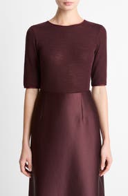 Vince Satin Trim Wool Top