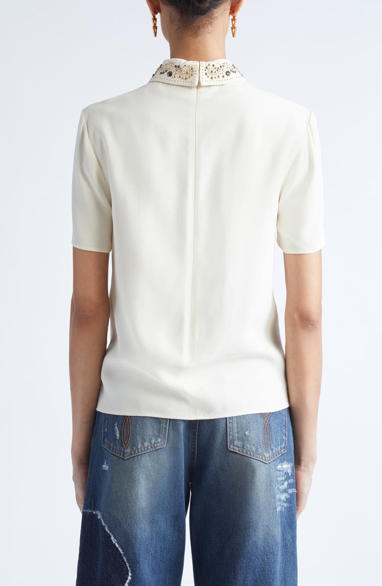 Versace Embellished Collar Shirt, Alternate, color, Ivory
