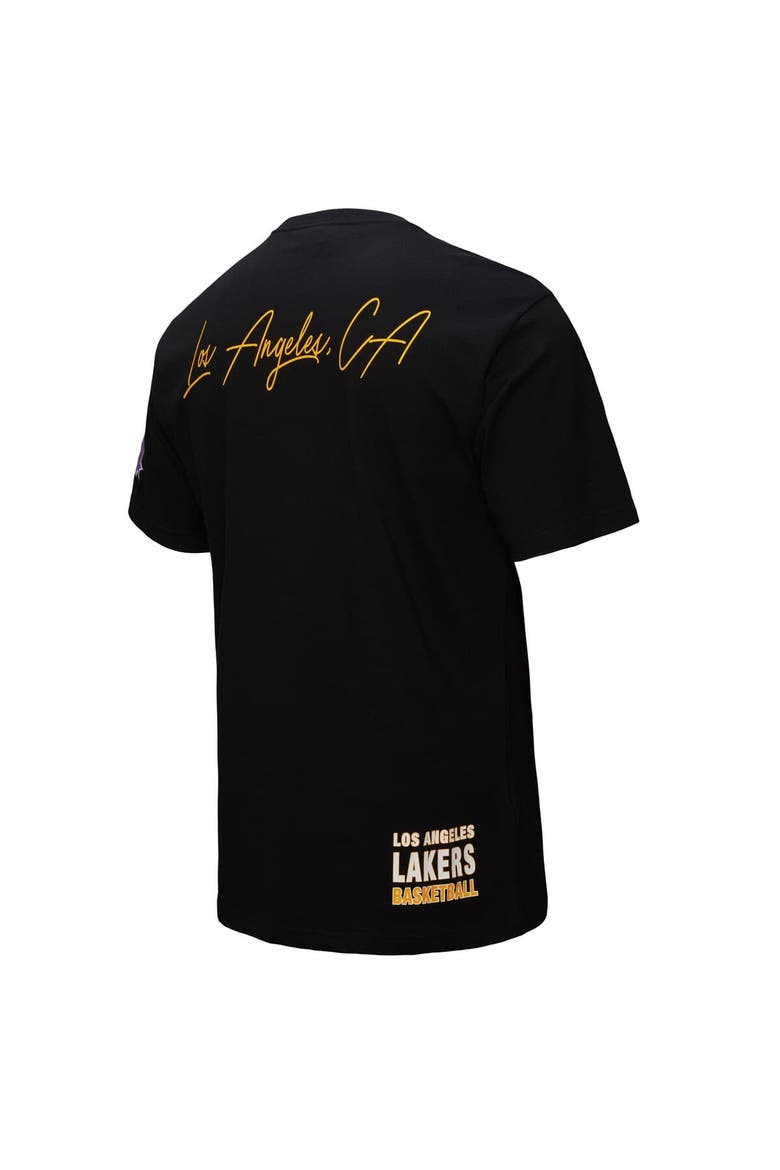 Men's Black Los Angeles Lakers Black Out Collection Vintage Premium T-Shirt, Alternate, color, Black