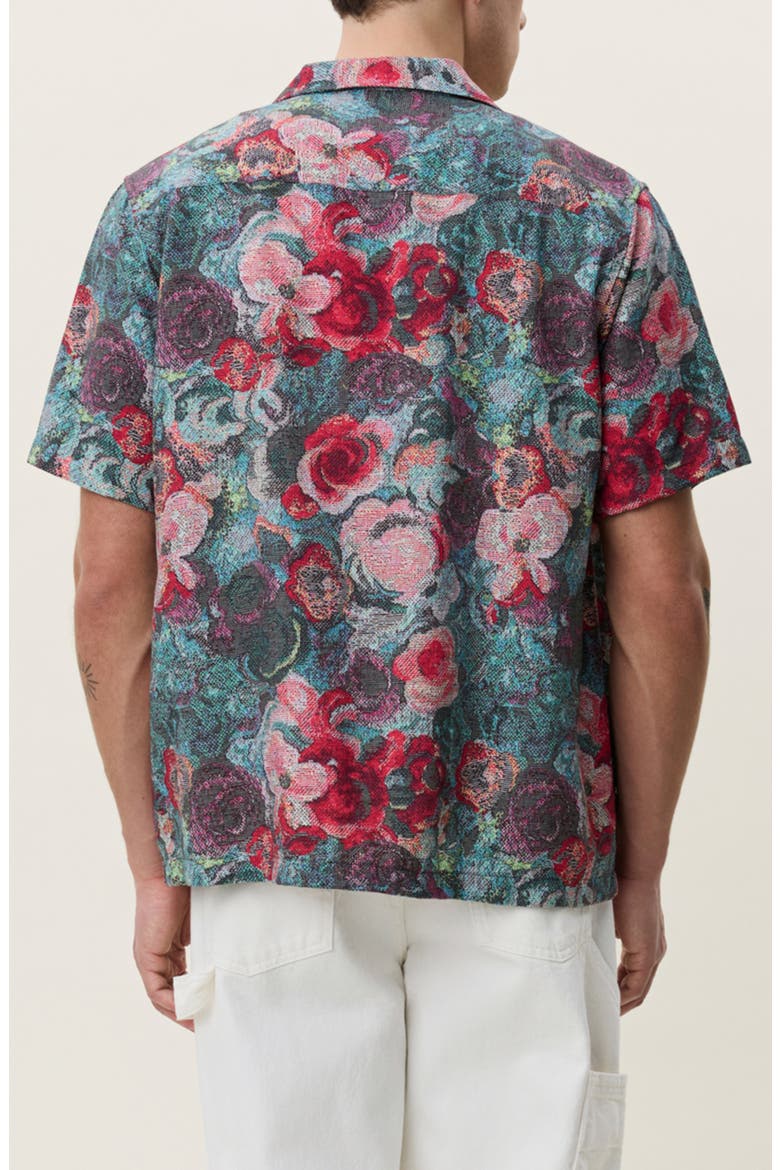 Bouquet Floral Jacquard Camp Shirt, Alternate, color, MULTICOLOR
