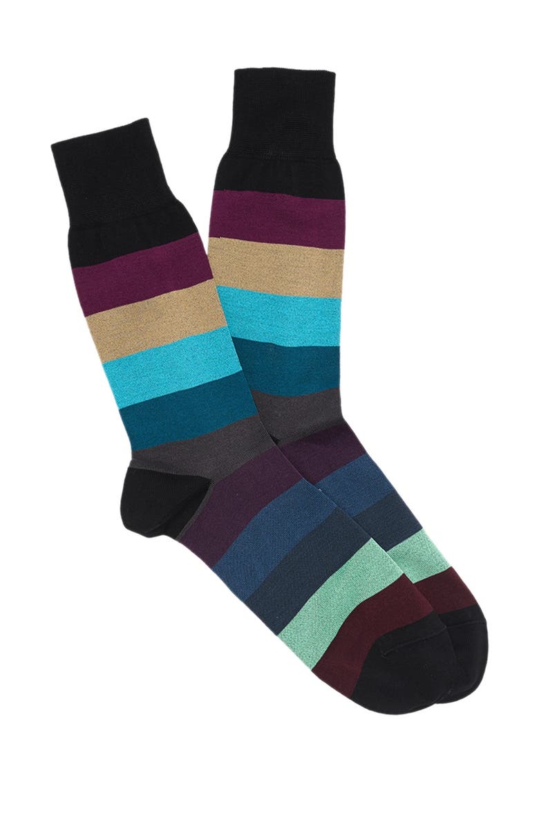 Bugatchi Stripe Cotton Blend Socks, Main, color, 