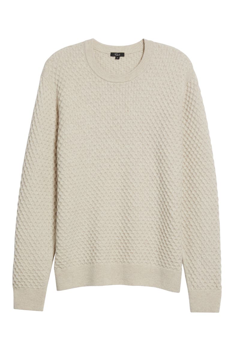 Carrick Honeycomb Wool & Alpaca Sweater, Alternate, color, OATMEAL HEATHER