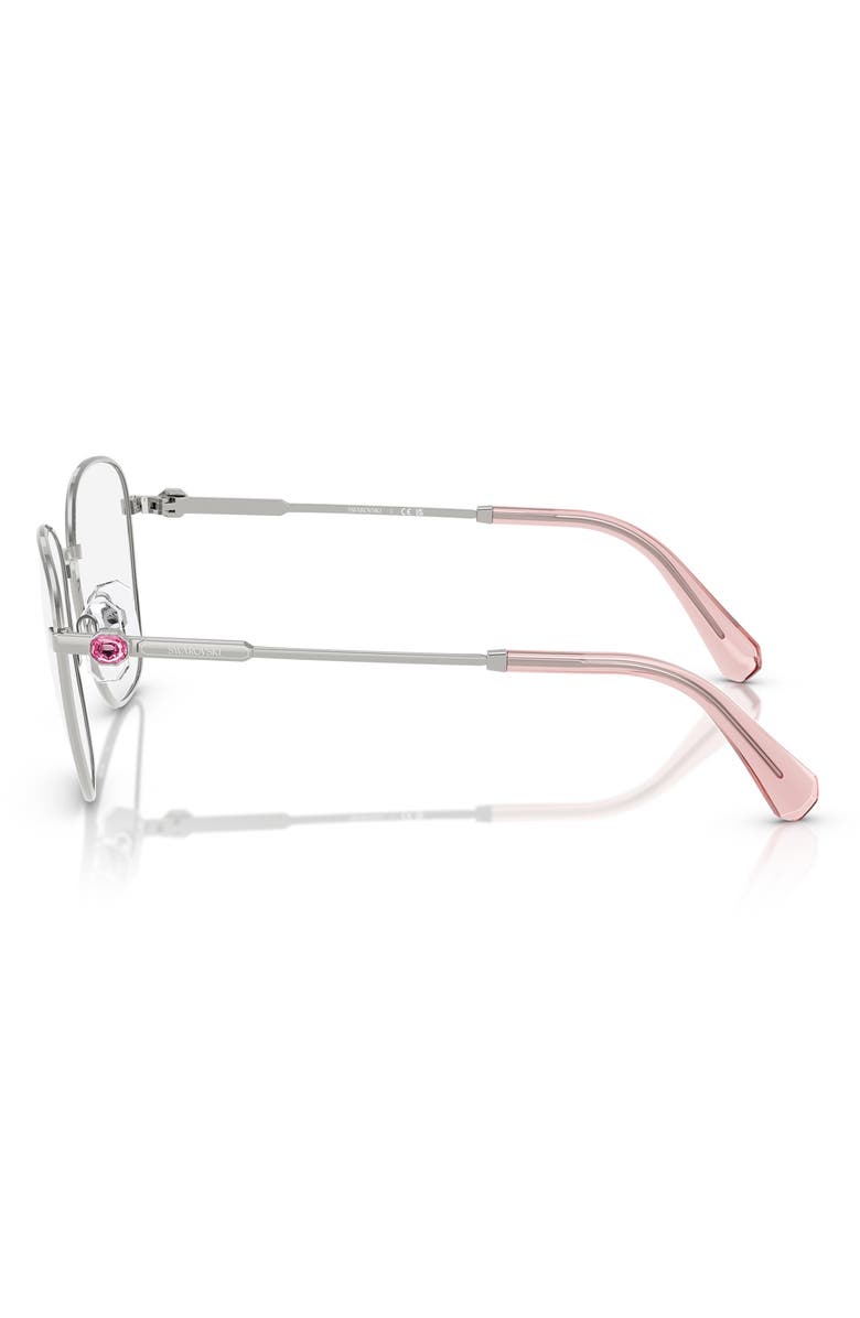 Swarovski 52mm Square Optical Glasses, Alternate, color, Silver