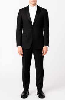 ZANETTI Black Slim Fit Mélange Tuxedo