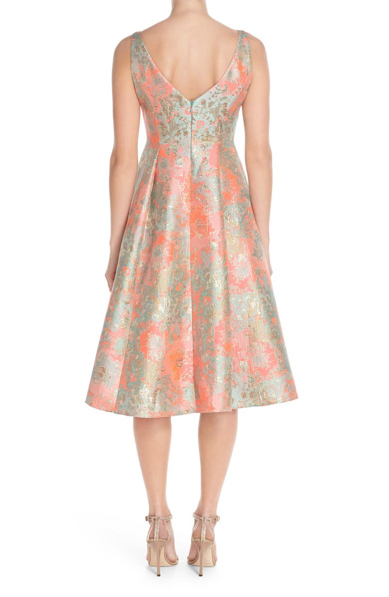 Adrianna Papell Metallic Jacquard Fit & Flare Dress, Alternate, color,