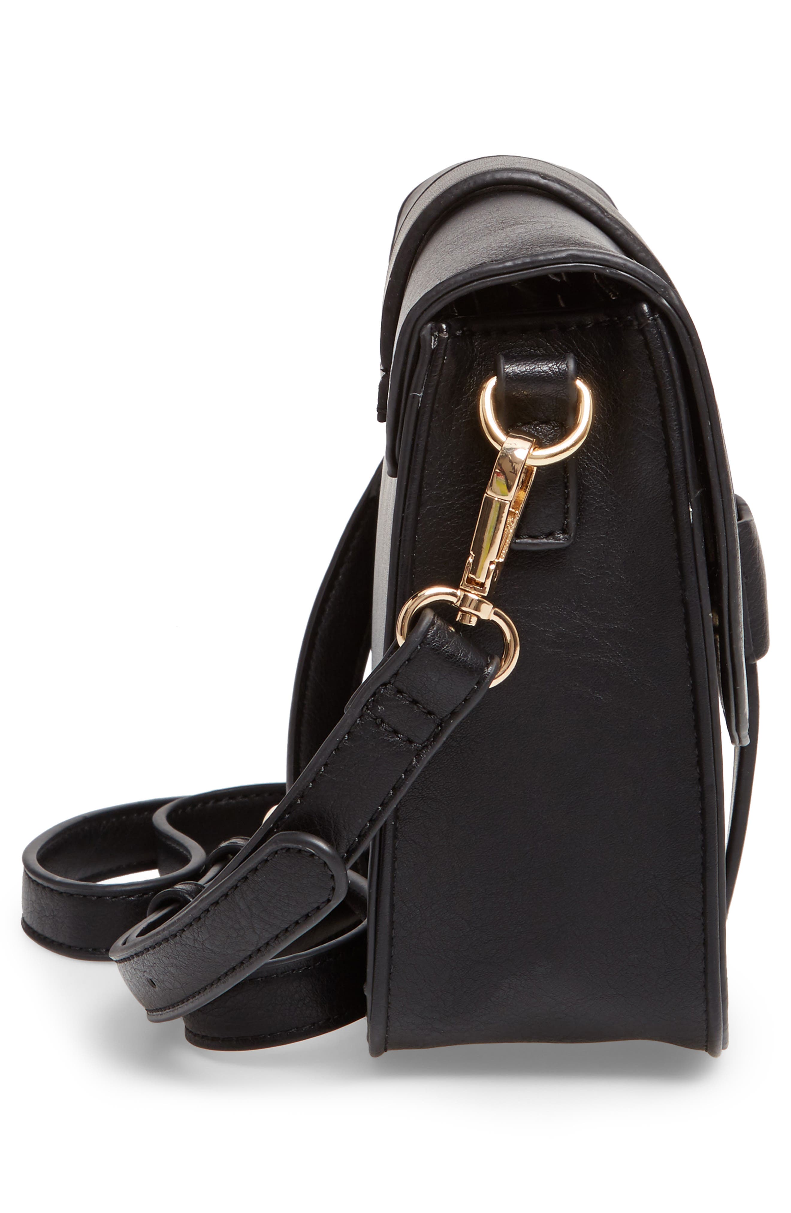 Sole Society Halima Faux Leather Flap Crossbody, Alternate, color, 