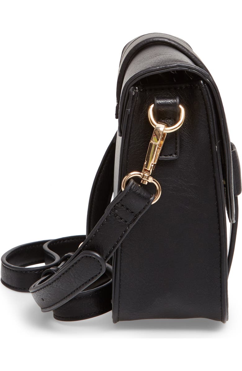 Sole Society Halima Faux Leather Flap Crossbody, Alternate, color,