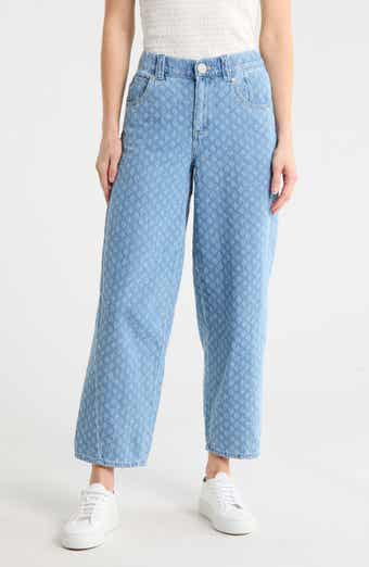 Democracy Picked Jacquard Barrel Leg Jeans