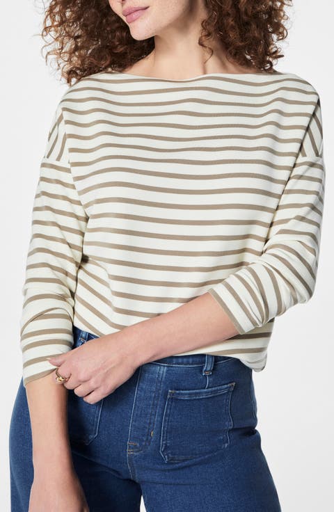 AirEssentials Stripe Boatneck Top