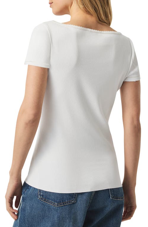 Splendid Posie Scoop Neck Ribbed T-shirt In White