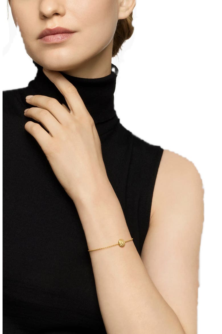 Sculpted Cable Center Station Chain Bracelet in 18K Yellow Gold, 10mm, Alternate, color, GOLD