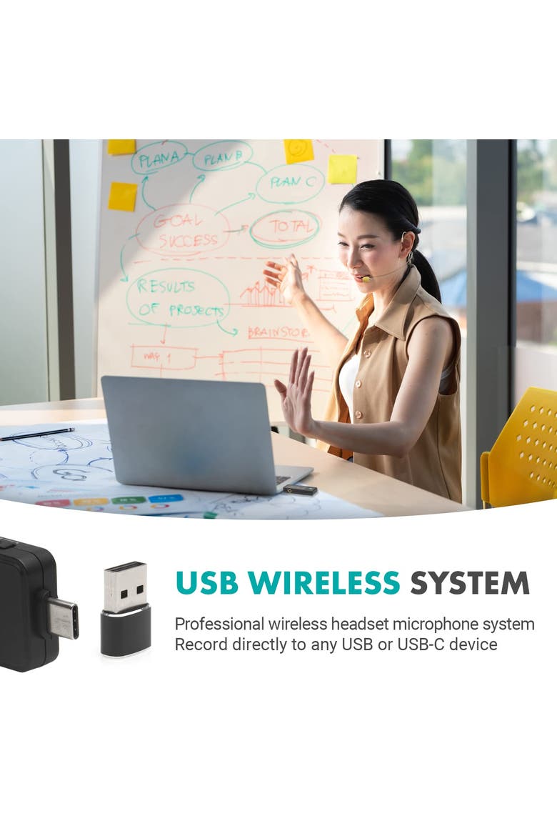 WMX-1-UH USB-C Wireless Headset Microphone, Alternate, color, Black