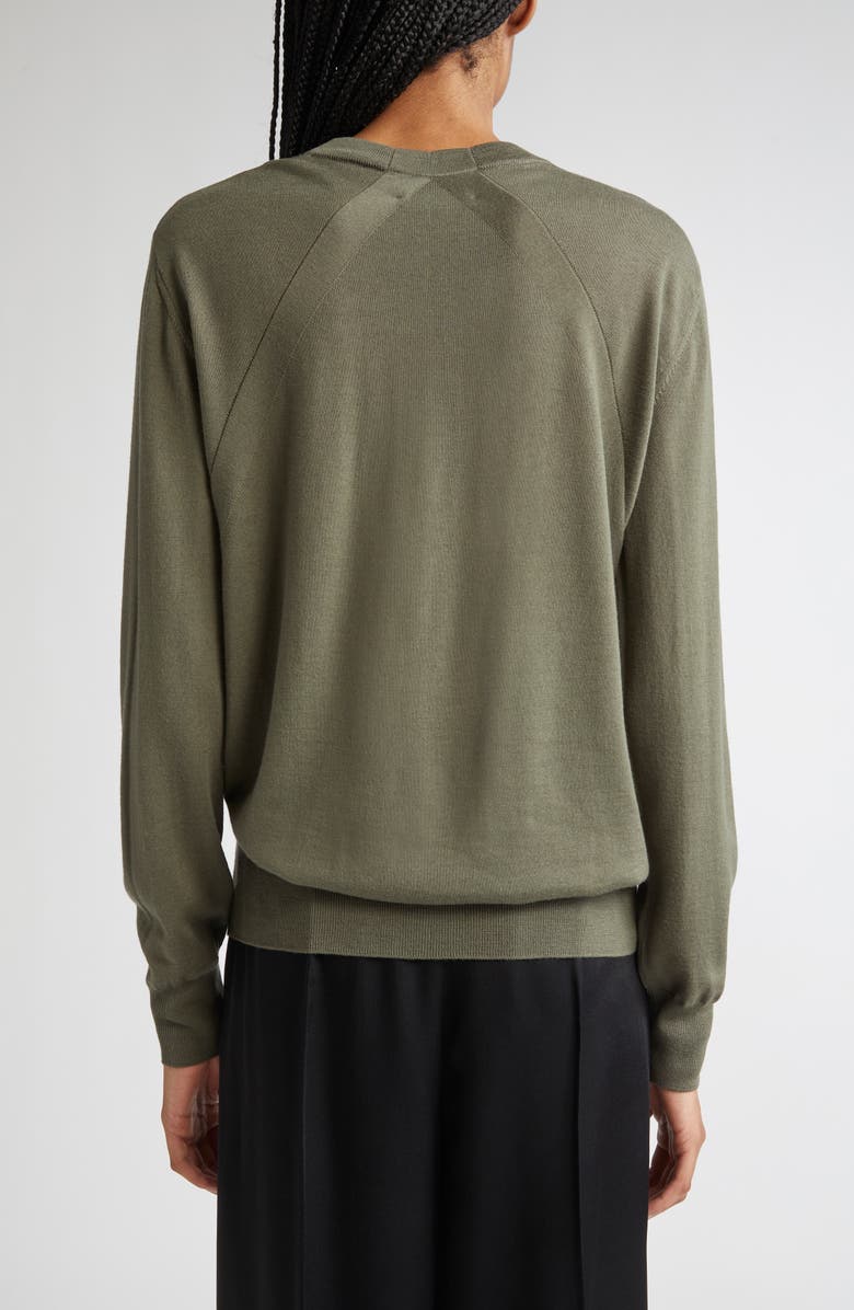 Jil Sander Superfine Merino Wool Crewneck Sweater, Alternate, color, Thyme Green