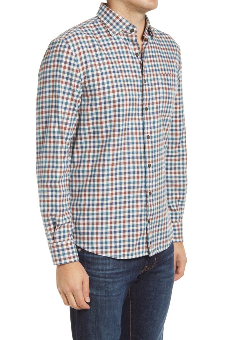 Hangin' Out Partee Check Flannel Button-Up Shirt, Alternate, color, MARINER