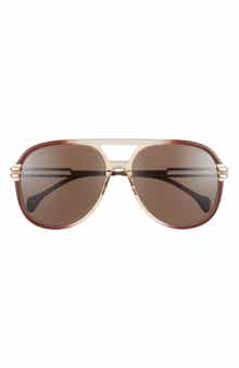 Gucci 61mm Aviator Sunglasses