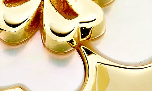 Covet Mother Of Pearl Clover Statement Ring In White