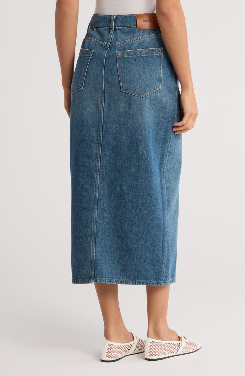 Reiss Daila Denim Skirt, Alternate, color, Mid Blue
