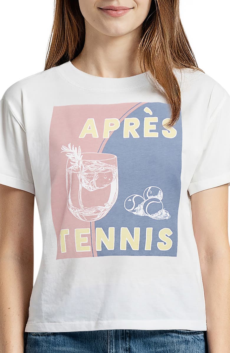 Wildfox Jamie Après Tennis Graphic T-Shirt, Alternate, color, Snow White