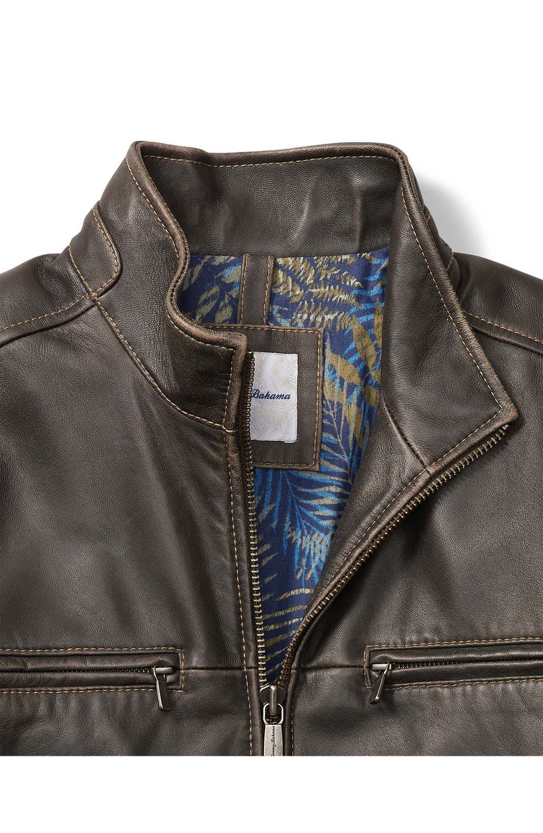 Tommy Bahama Rocker Island Leather Jacket, Alternate, color,