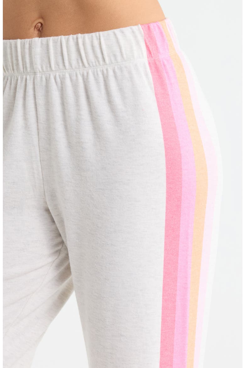 Radiant Stripe Peached Jersey Hoodie Pajamas, Alternate, color, H CLOUD