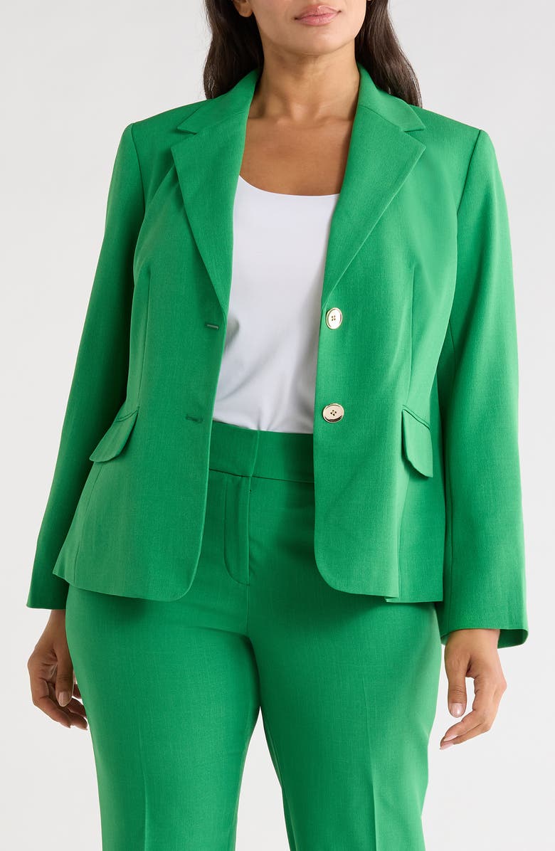 KASPER Two-Button Blazer, Main, color, Lush Green - Bv6