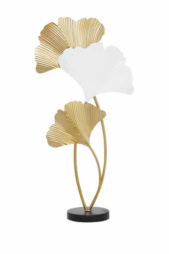 WILLOW ROW White Meatal Leaf Sculpture