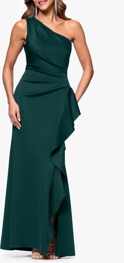 strapless open back dress Betsy & Adam Women's Scuba Crepe Cocktail Dress - Blue main image 0