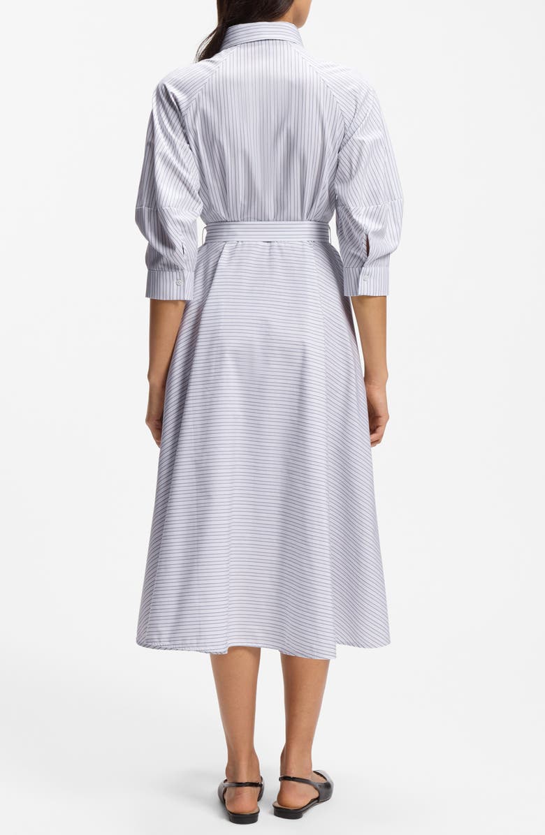 BOSS Debeca Cotton Poplin Midi Shirtdress, Alternate, color, Artic Ice