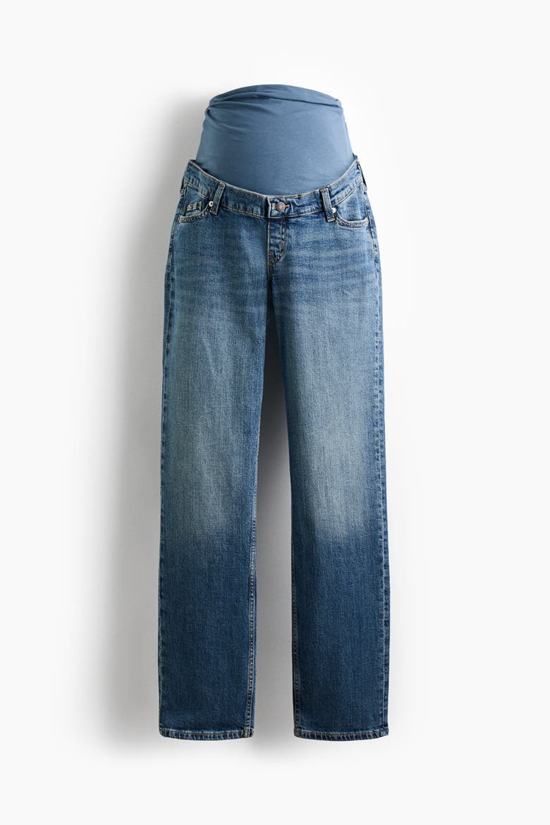 Mama Slim Straight High Waist Jeans, Alternate, color, Denim blue