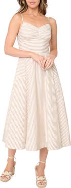GIBSONLOOK Amanda Stripe Cotton Blend Poplin Sundress