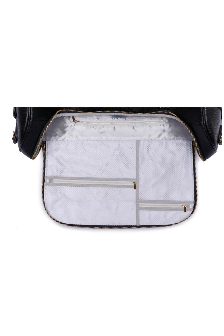 Monaco Faux Leather Travel Bag, Alternate, color, EBONY BLACK