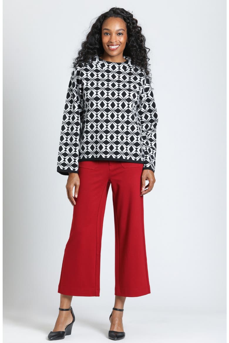 Funnel Neck Pullover Sweater, Alternate, color, MONOCHROME