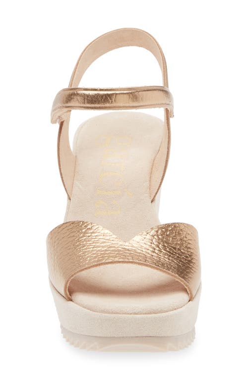 Pedro Garcia Fantina Platform Wedge Sandal In Cava Cervo Lame
