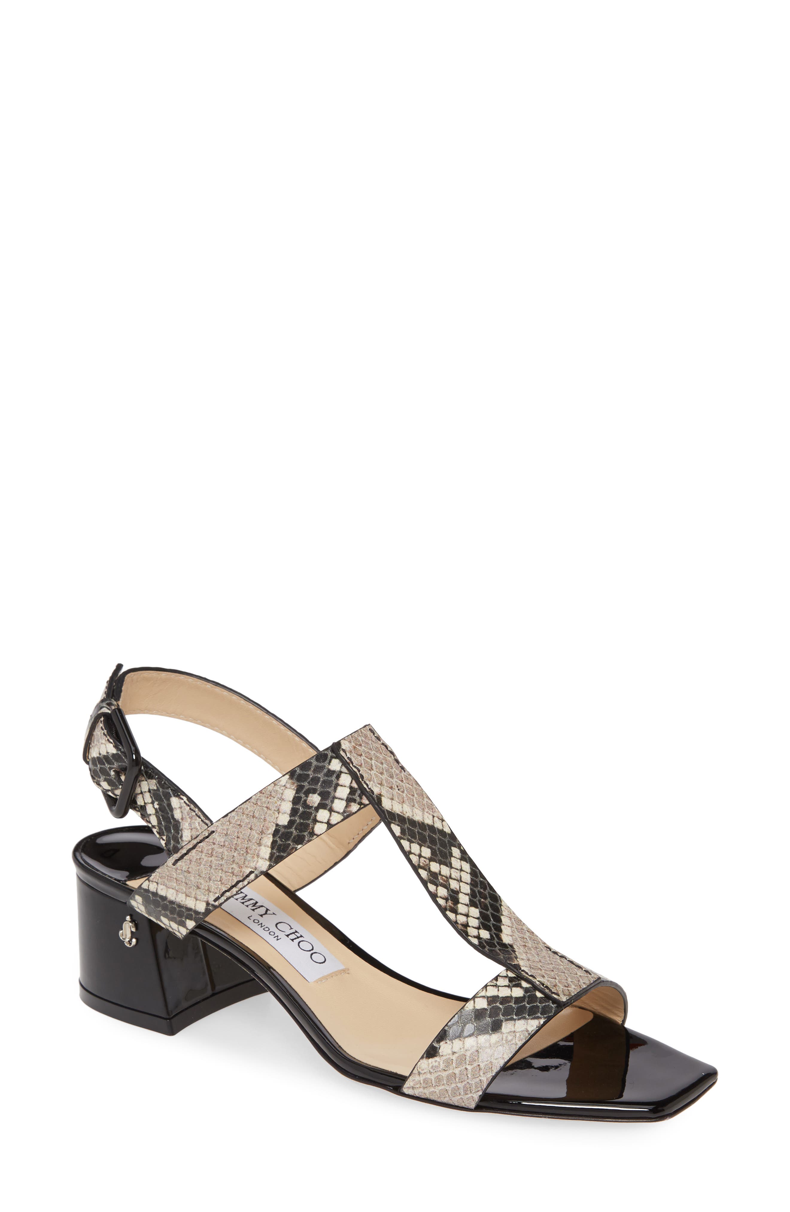 Jimmy Choo Jin Snakeskin Print Sandal, Main, color, 