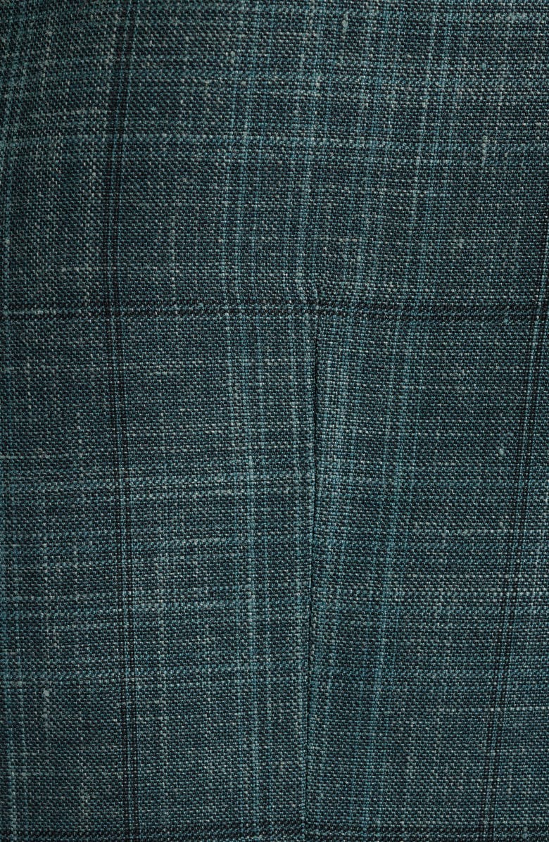 Peter Millar Hartford Classic Fit Teal Plaid Wool Blend Sport Coat, Alternate, color, Green
