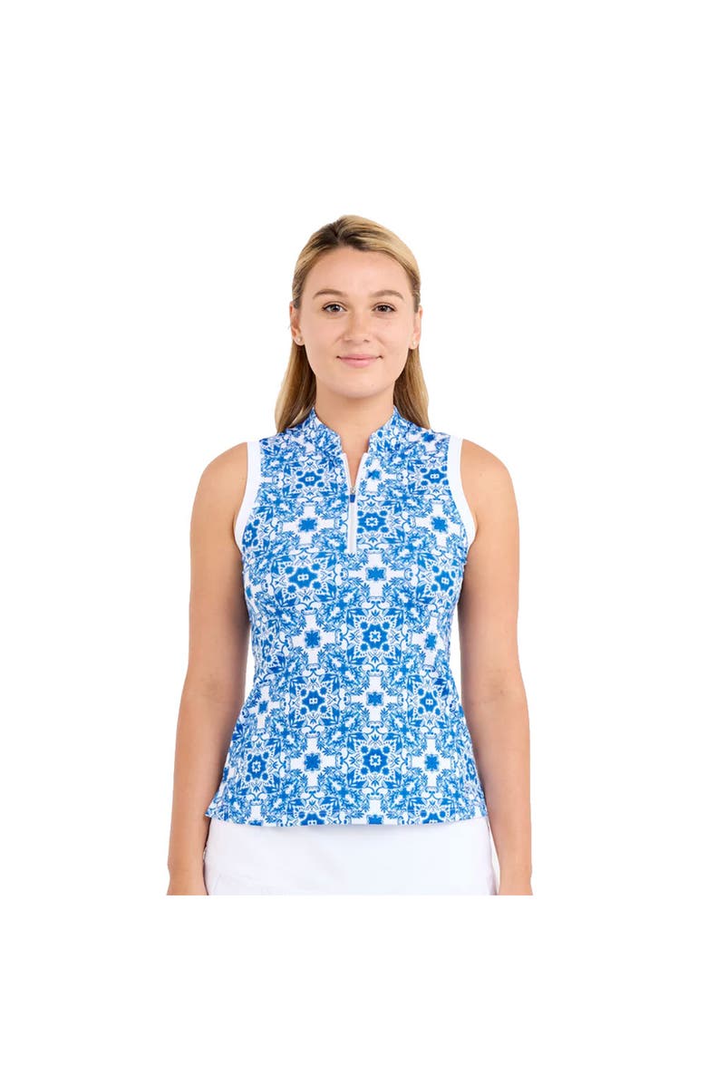 Sofibella Miss Santori Sleeveless Womens Golf Polo, Main, color, Sandra Tiles