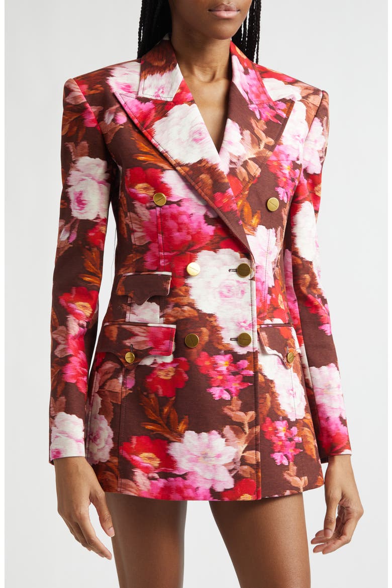 Luna Print Drill Jacket, Alternate, color, CHOCOLATE ROSE