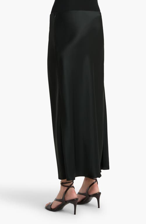 Khaite Demi Satin Midi Skirt In Black