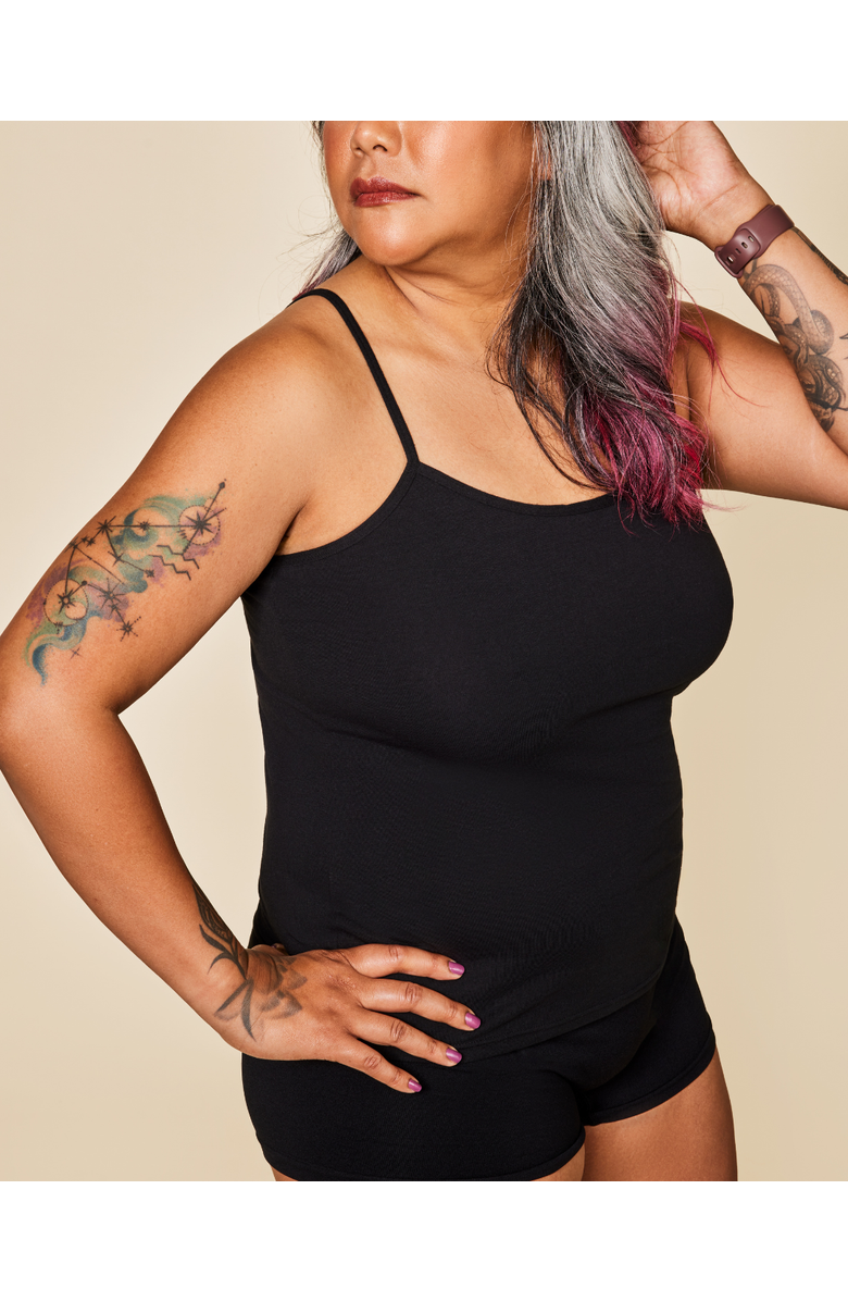 Meadow Luna Cotton Cami, Alternate, color, Black