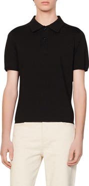 SANDRO Short-sleeve knitted polo shirt