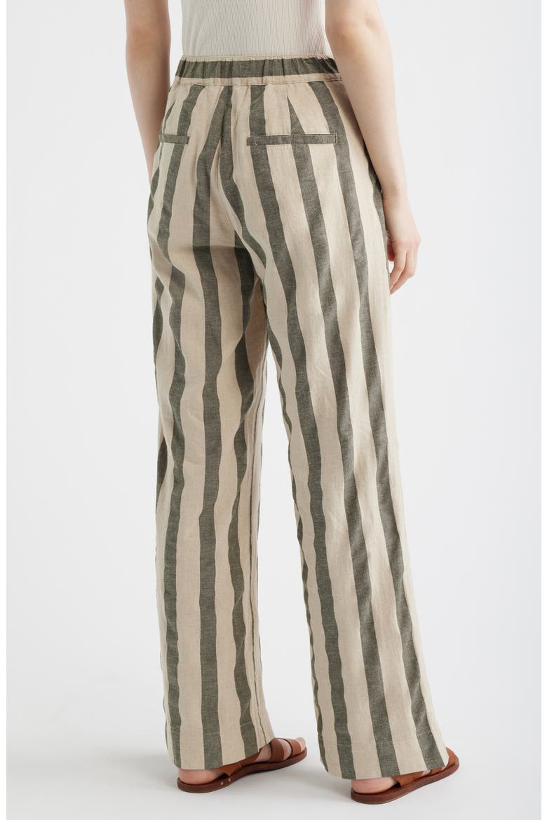 Sun Strider Stripe Wide Leg Organic Cotton & Linen Pants, Alternate, color, IVORY/ PINE BAY STRIPE