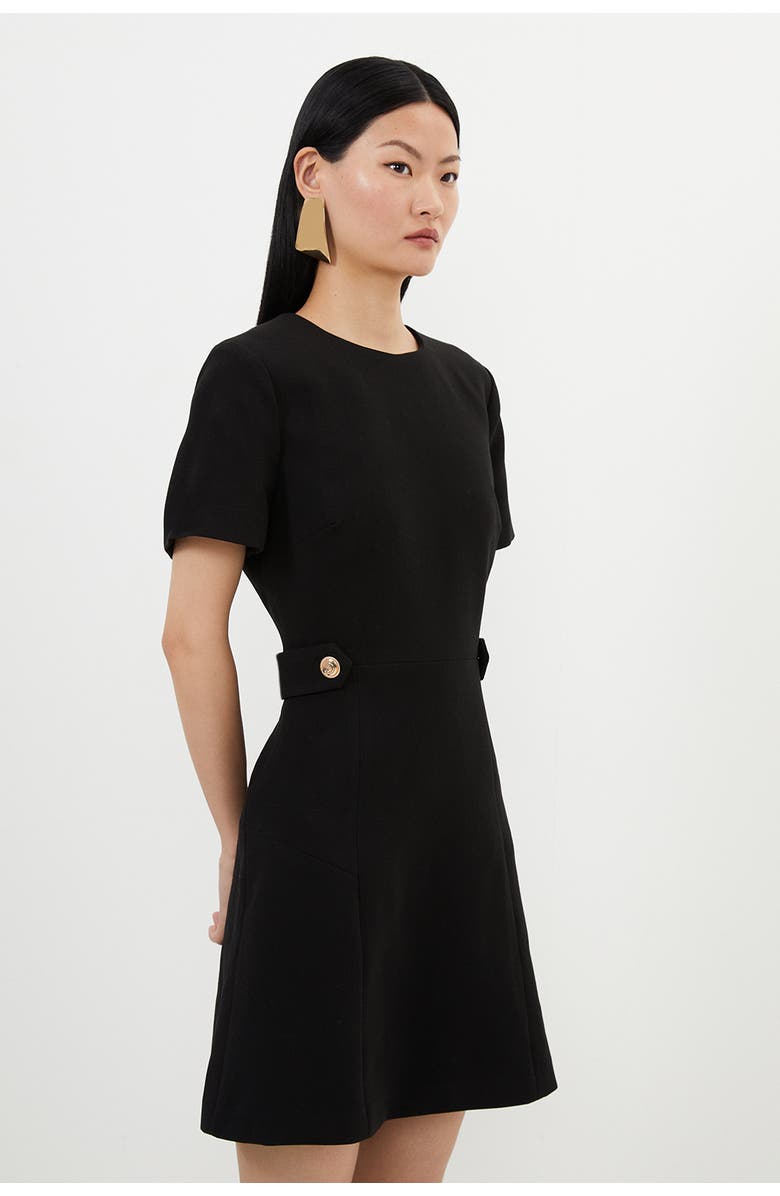 Karen Millen Tailored Mini Dress, Alternate, color, Black