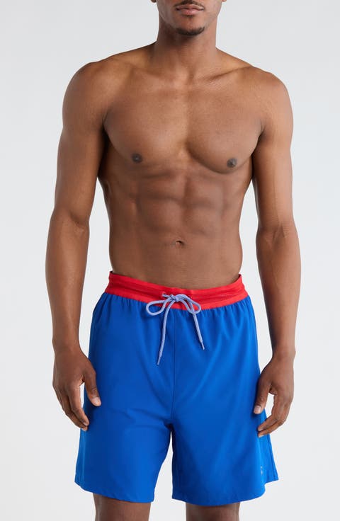 Webbed Elastic Swim Shorts
