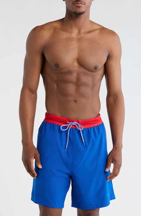 Webbed Elastic Swim Shorts